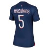 Camisola Paris Saint-Germain 2023-24 Marquinhos 5 Mulher Equipamento Principal Manga Curta